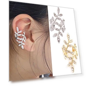 Punk Style Smart Earrings with Rhinestones and Leaves — Smart Jewelry, Zoeneed