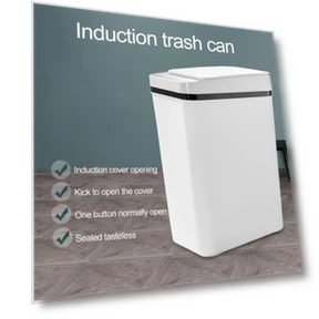 Induction Light Touch Trash Bin — Kitchen Cans, Kitchenware