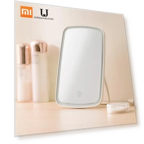 LED Makeup Mirror with Light Touch Switch — Compact & Travel, Xiaomi