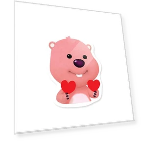 Epoxy Transparent Smart Talk Character Loop with Two Hearts — Playsets, Board M Factory