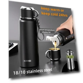 Portable Vacuum Thermos with Tea-Water Separation — Travel Drinkware, Cosy Homes