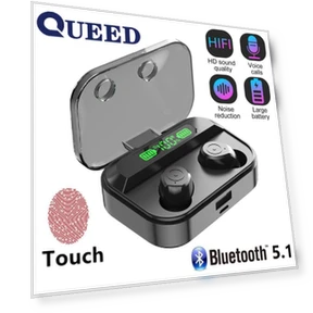 Wireless Bluetooth Headset with Touch Display — Audio Gear, QUEED