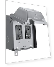 Outdoor Electrical Box Waterproof with Dual 20 AMP WRTR GFCI Receptacles — Inlet Boxes, SURAIELEC
