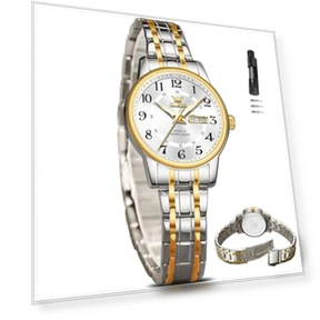 Two Tone Women's Watch with Date — Women's Wrist Watches, OLEVS