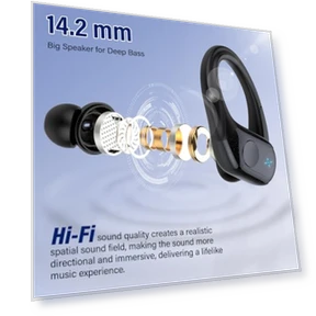 Wireless Earbuds with Earhooks — In-Ear Headphones, BESING TECHNOLOGY(SHENZHEN) COLTD