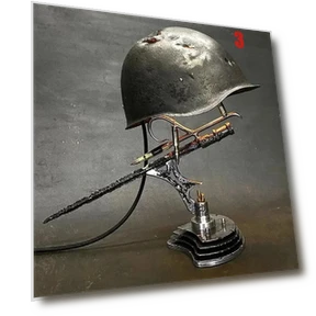 Combat Helmet Light Up Table Lamp — Desk & Table Lighting