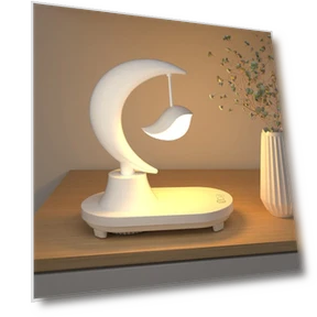 Moon Shape Bluetooth Speaker Night Light LED Table Lamp — Desk & Table Lighting