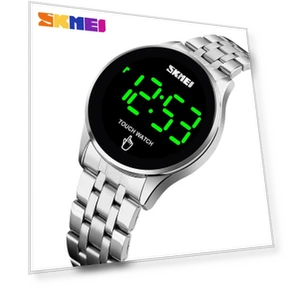 Fashion Touch Screen LED Display Stainless Steel Strap Simple Men's Digital Watch — Men's Timepieces, Skmei