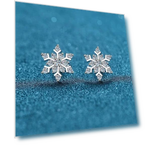 Smart Sensual Silver Earrings with Snowflake — Smart Jewelry, ANENJERY Bijouterie