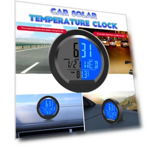 Solar Charging or Battery Powered Smart Digital Car Clock — Clock, JOHO