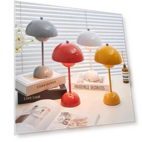 Rechargeable LED Mushroom Table Lamp — Desk & Table Lighting, Elegant Living House