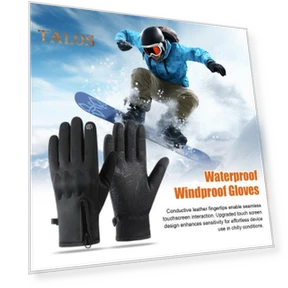 Winter Windproof Gloves with Touchscreen Fingers and Velvet Lining — Gloves, ANBS
