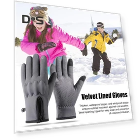 Winter Windproof Gloves with Touchscreen Fingers and Velvet Lining — Gloves, Phone Needs