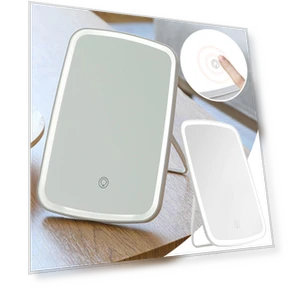 Cosmetic Mirror with LED Lighting — Handheld, Nobita