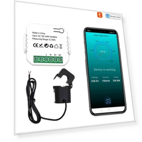 Energy Meter with Current Transformer Clamp — Energy Measurement Tools, White Dream