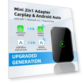 Mini 2-in-1 Wired Wireless Carplay Android Auto Adapter — Stereo Receivers, icreative