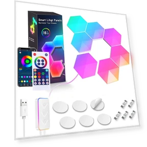 Smart LED Hexagon Wall Sconces RGBIC — Wall Lighting, Gift World