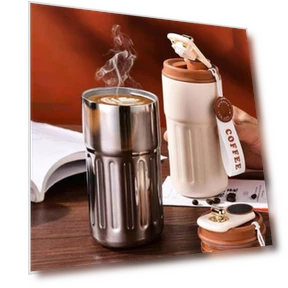 Vacuum Insulated Thermocup with Temperature Display — Travel Drinkware, Practical Household