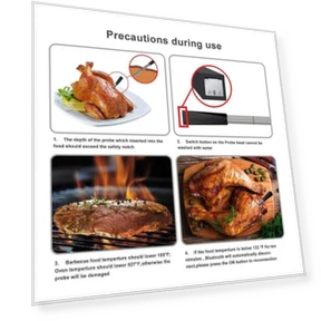 Wireless Bluetooth Smart Food Oven Thermometer — Thermometers, BBQ Kitchen