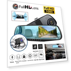 4.3-inch 1080P HD Dual Lens G-Sensor 170° Rearview Mirror Car Dash Cam — Rearview Cameras for Cars, Jessica Miya
