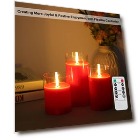 Flickering Flameless Candles Set with Controller — Flameless, TOMTOP JMS