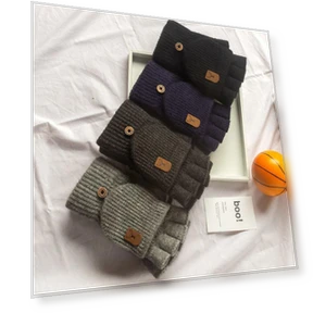 Thick Warm Fingerless Knitted Gloves — Gloves, ladyclothing