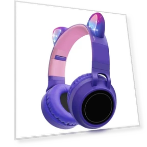 Cat Ear LED Light Wireless Headphones — In-Ear Headphones, CCSX