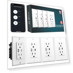 Smart Wall Outlet with Type C & USB Charger Ports — Smart Home Modules, Lumary