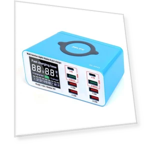 Multifunctional Smart Digital Display 8 Port Fast Charger — Chargers, RELIFE