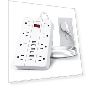 Flat Plug Extension Cord Surge Protector — Power Solutions & Surge Protection, HUNIAN