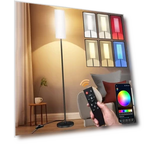Modern LED Floor Lamp with Remote Control — Standing Lights, Qaubauyt