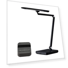 Desk Base Dimmable Handy Remote Smartphone Stand USB Symmetrical Light — Study & Desk Lighting, IRIS OHYAMA