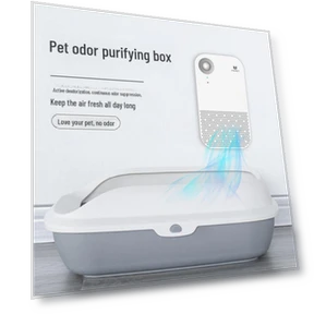 Smart Deodorizing Cat Litter Box — Waste Bins, Pets Land