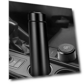 Smart Stainless Steel Thermos with LCD Touch Screen — Beverage Warmers, mujin