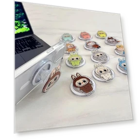 Labubu Phone Grip — Phone Accessories, Rainbow Rain