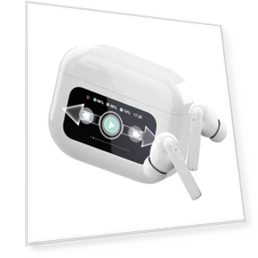 Wireless Bluetooth Earbuds with Touch LCD Display — In-Ear Headphones, KAYOMART Electric