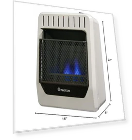 Blue Flame Space Heater with Thermostat Control — Portable Heating Solutions, ProCom