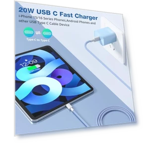Fast Charging Wall Charger Block with USB C Cable — Chargers