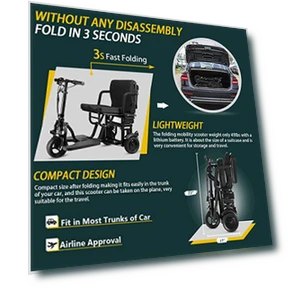 Folding Mobility Scooter — Push Scooters, Jiangsu Jingzhuo Yuantai machinery co. Ltd