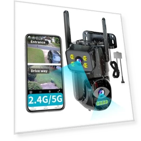 Dual Lens WiFi Security Camera Outdoor — Security Cameras