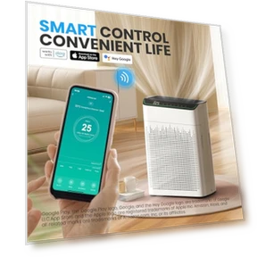 Large Room Air Purifier with Smart WiFi — Activated Carbon Air Purifiers, FLANUR