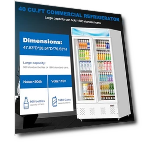 Commercial Beverage Refrigerator with Glass Door — Drink Coolers, ECEVT
