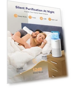 H13 True HEPA Air Filter Portable Air Purifier — Activated Carbon Air Purifiers, Tailulu