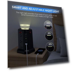 Surge Protector Power Strip Tower — Power Solutions & Surge Protection, PASSUS