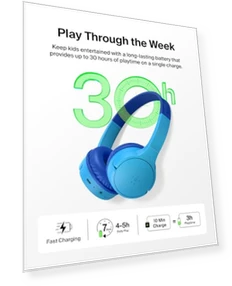 Wireless Bluetooth Kids Headphones — In-Ear Headphones, Belkin