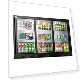 Commercial Refrigerator with Triple Sliding Door — Drink Coolers, KoolMore