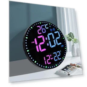 Digital Wall Clock with RGB Light — Alarms & Clocks