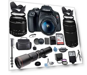 DSLR Camera Bundle with Lenses and Accessories — Lens Bundles, Canon