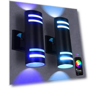 Smart Color Changing Outdoor Wall Sconce — Garden Illumination, futxnziey