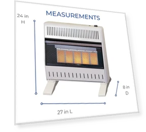 Ventless Propane Gas Infrared Space Heater with Thermostat Control — Portable Heating Solutions, ProCom